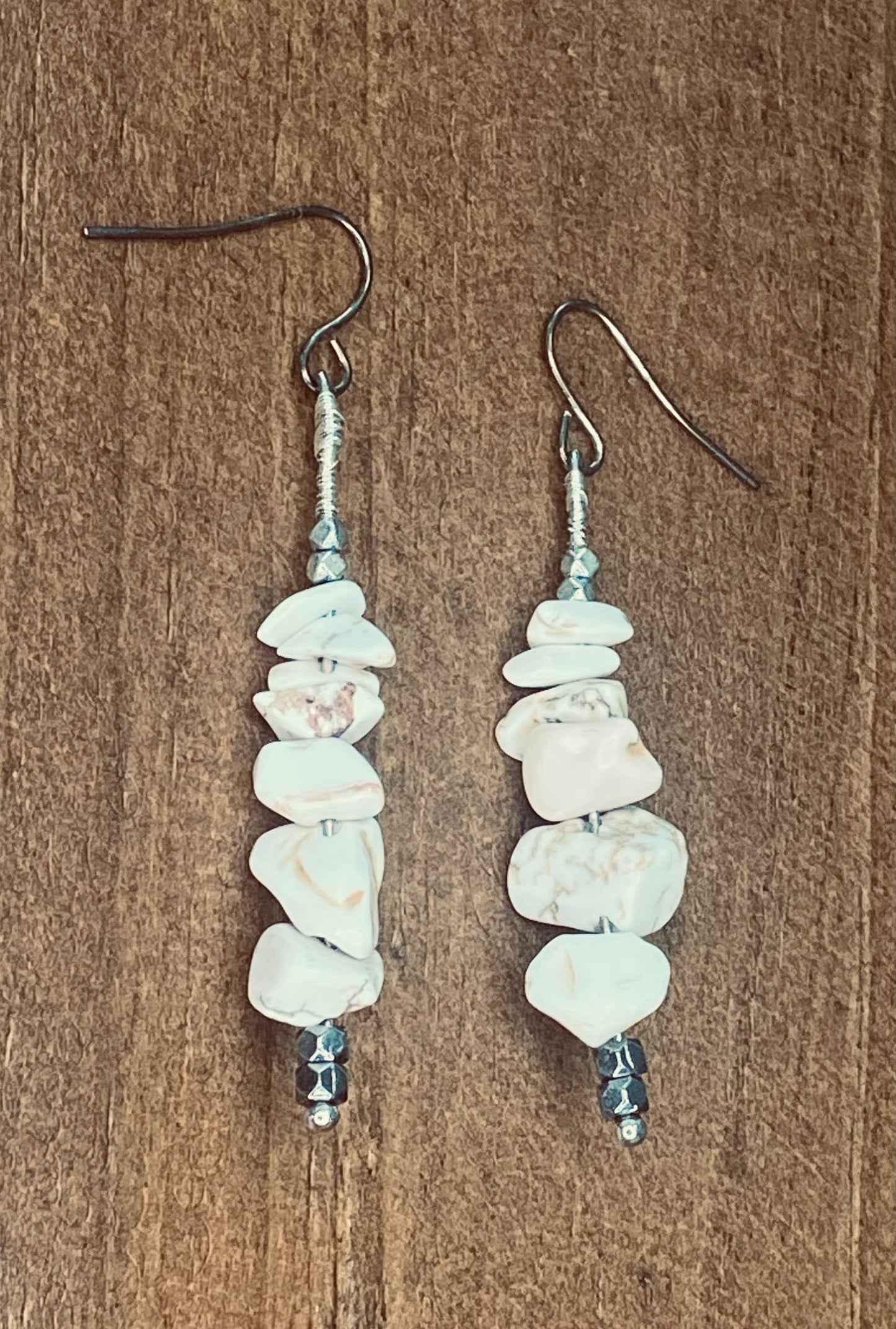 Winter Frost Howlite Dangles