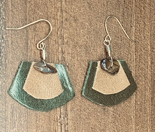 Woodland Layered Leather Fan Dangles