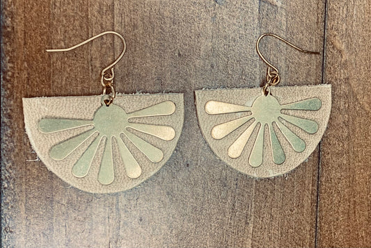 Golden Sunburst Leather Dangles