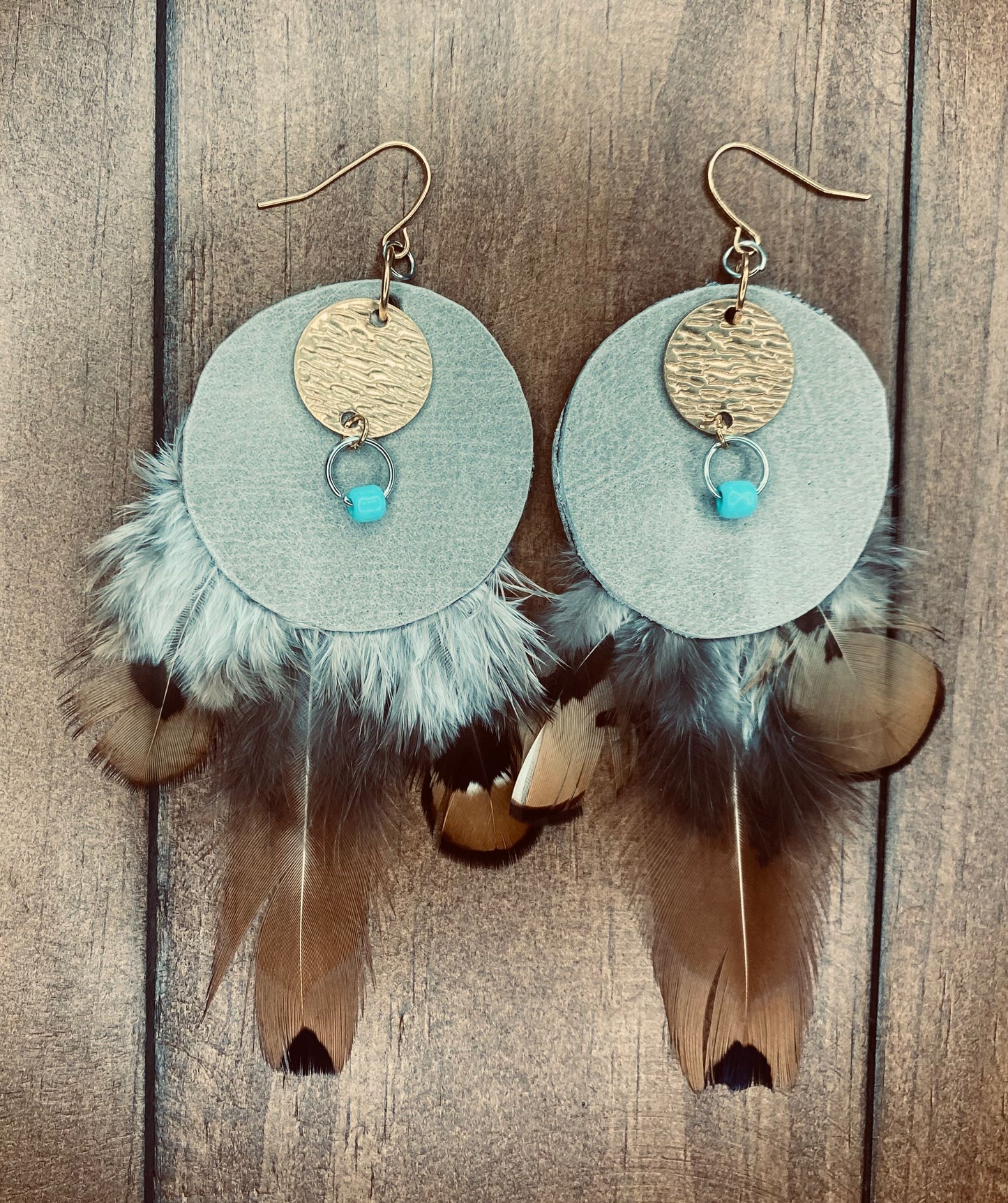 November Skies Suede & Feather Dangles