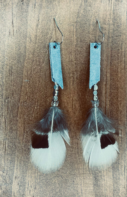 Frostwing Suede & Feather Dangles
