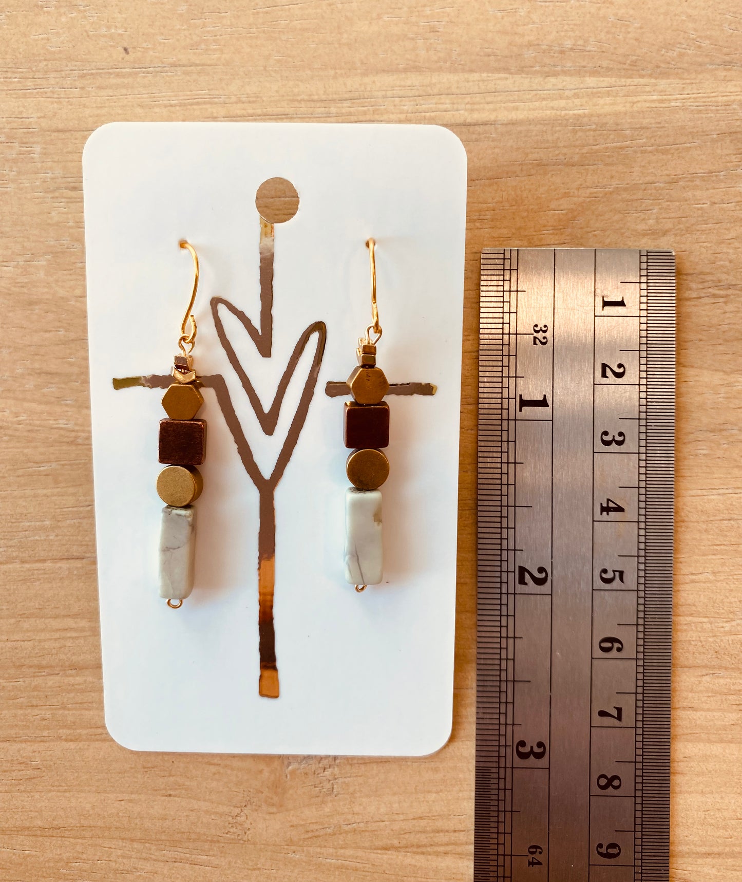 Marble & Geo Gold Accented Earring