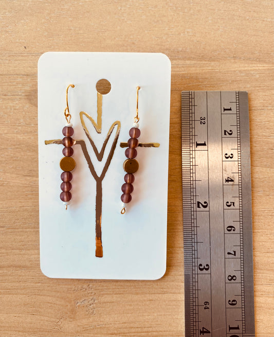 Purple beads & Geo Gold beads