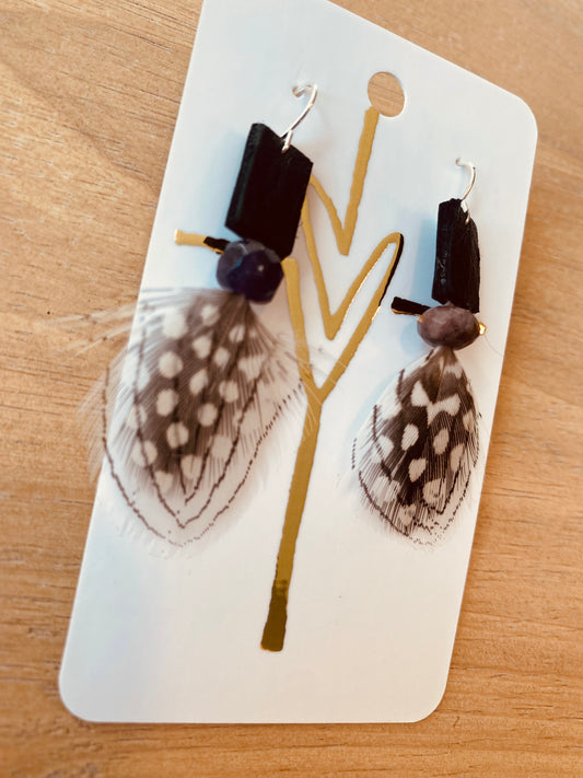 Feather & Leather Earrings
