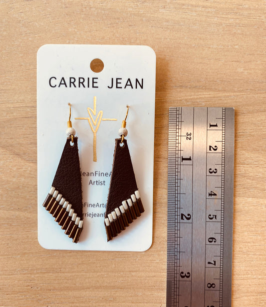 Leather & Beaded Earrings