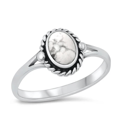 White Buffalo Turquoise Ring