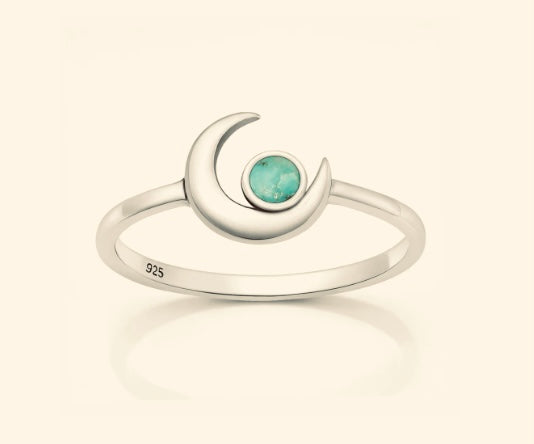 Alpine Solstice Crescent Turquoise Ring