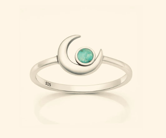 Alpine Solstice Crescent Turquoise Ring