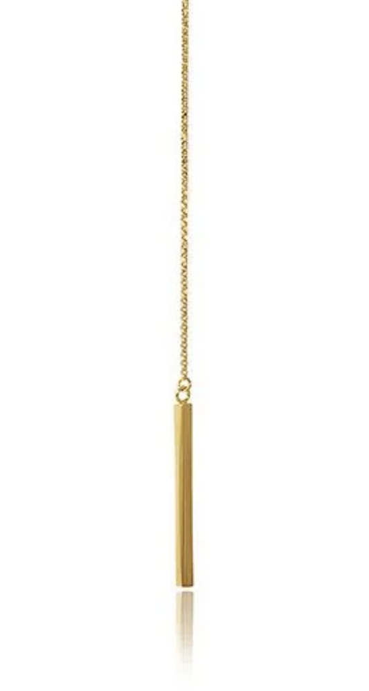 Gold Plated Sterling Silver Lariat Necklace with Adjustable Length of 20-22 inches