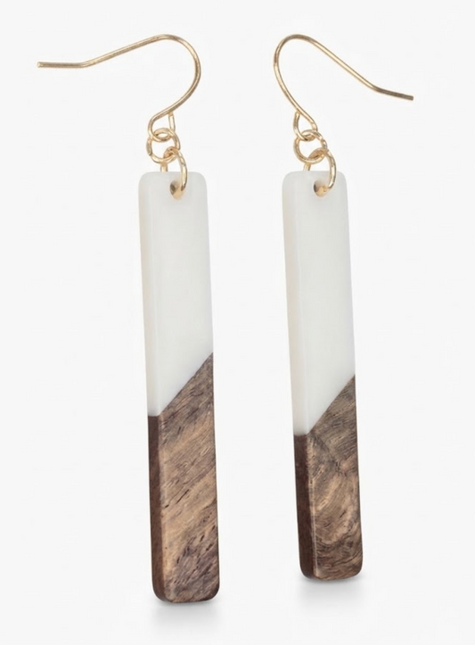 Nordic Wood & Resin Bar Dangles