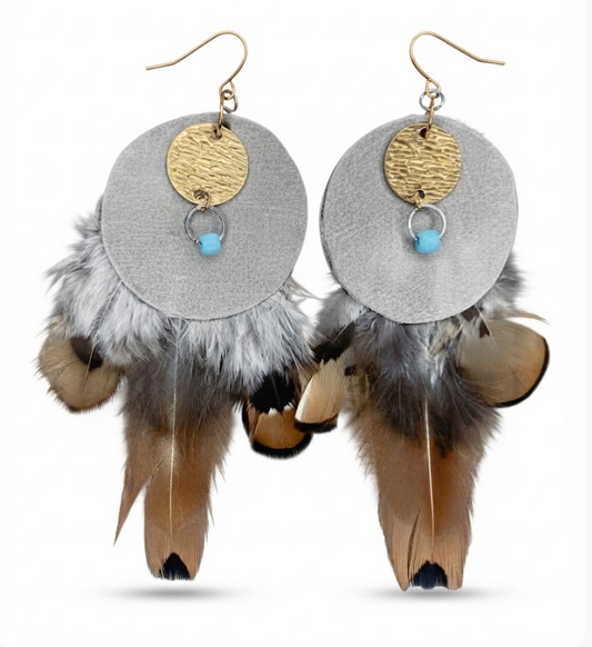 November Skies Suede & Feather Dangles
