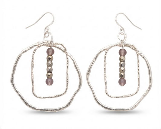 Beaded Gold Nested Hoop Earrings