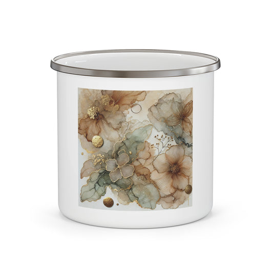 Outdoor Mug with Alcohol Ink Floral Art - 12oz