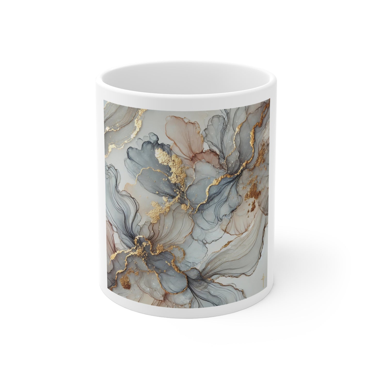 Elegant Floral Art Mug 11oz - Art for Coffee Lovers