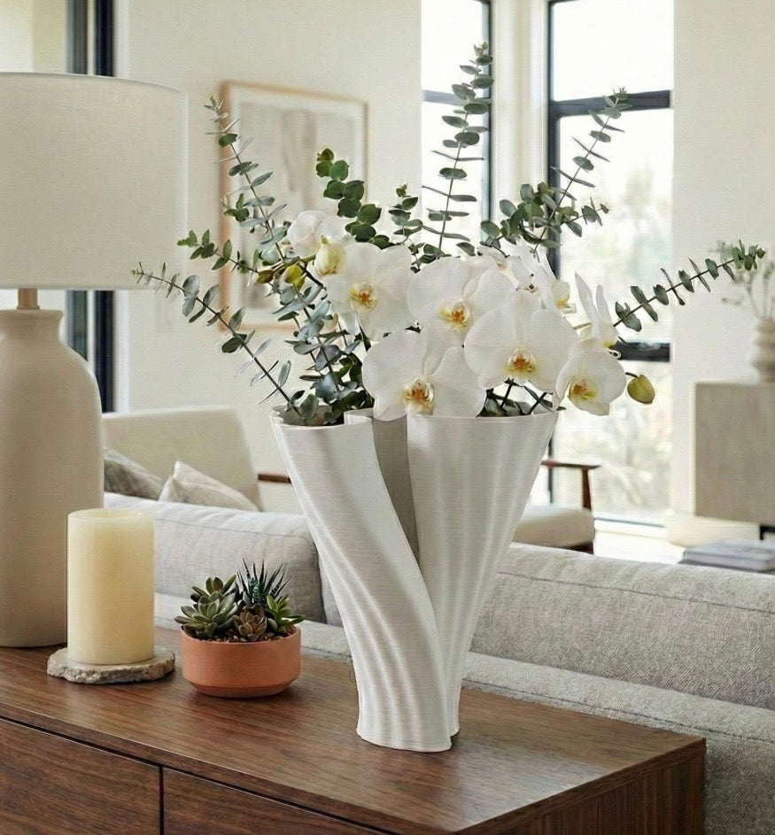 Capri Wave Ceramic Accent Vase