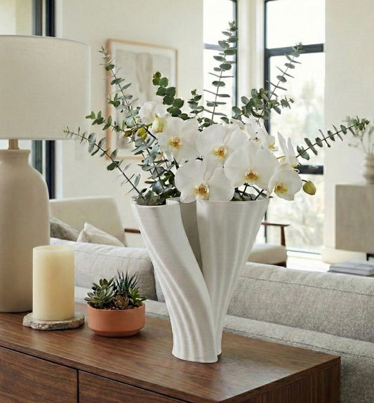 Capri Wave Ceramic Accent Vase