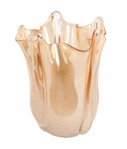 The Amber Ruffled Glass Vessel
