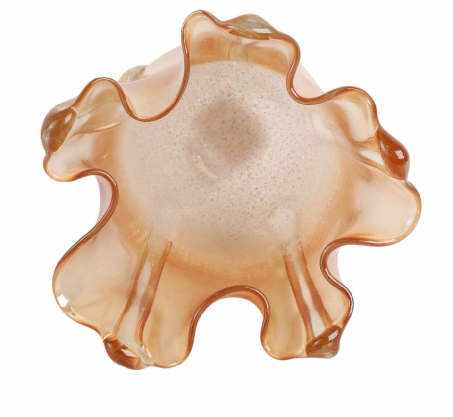 The Amber Ruffled Glass Vessel