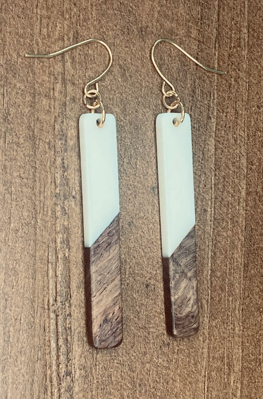 Nordic Wood & Resin Bar Dangles