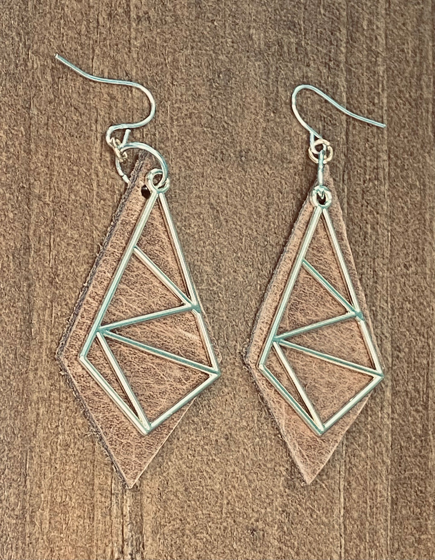 Geometric Prism Leather Dangles