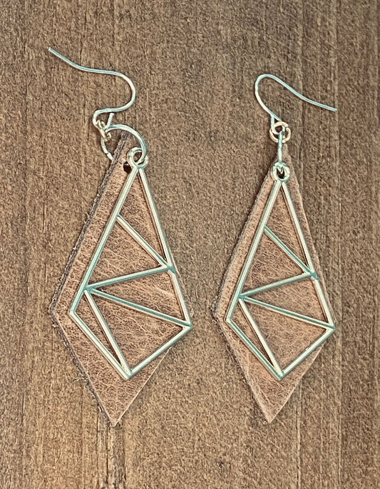 Geometric Prism Leather Dangles
