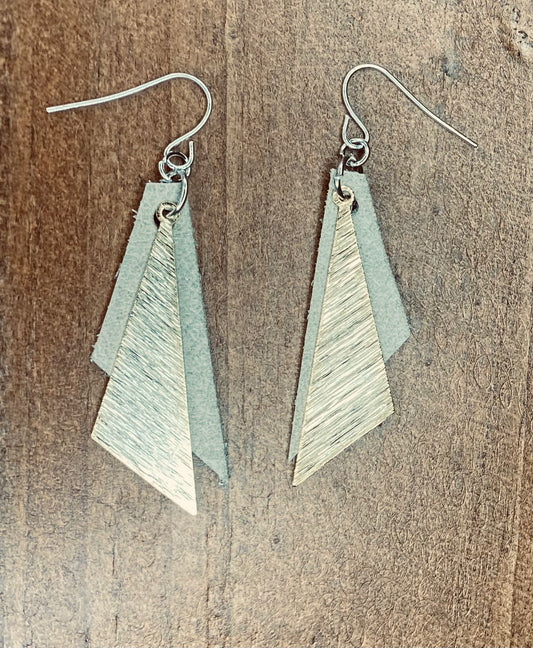 Chilled Crystal & Leather Wedge Dangles