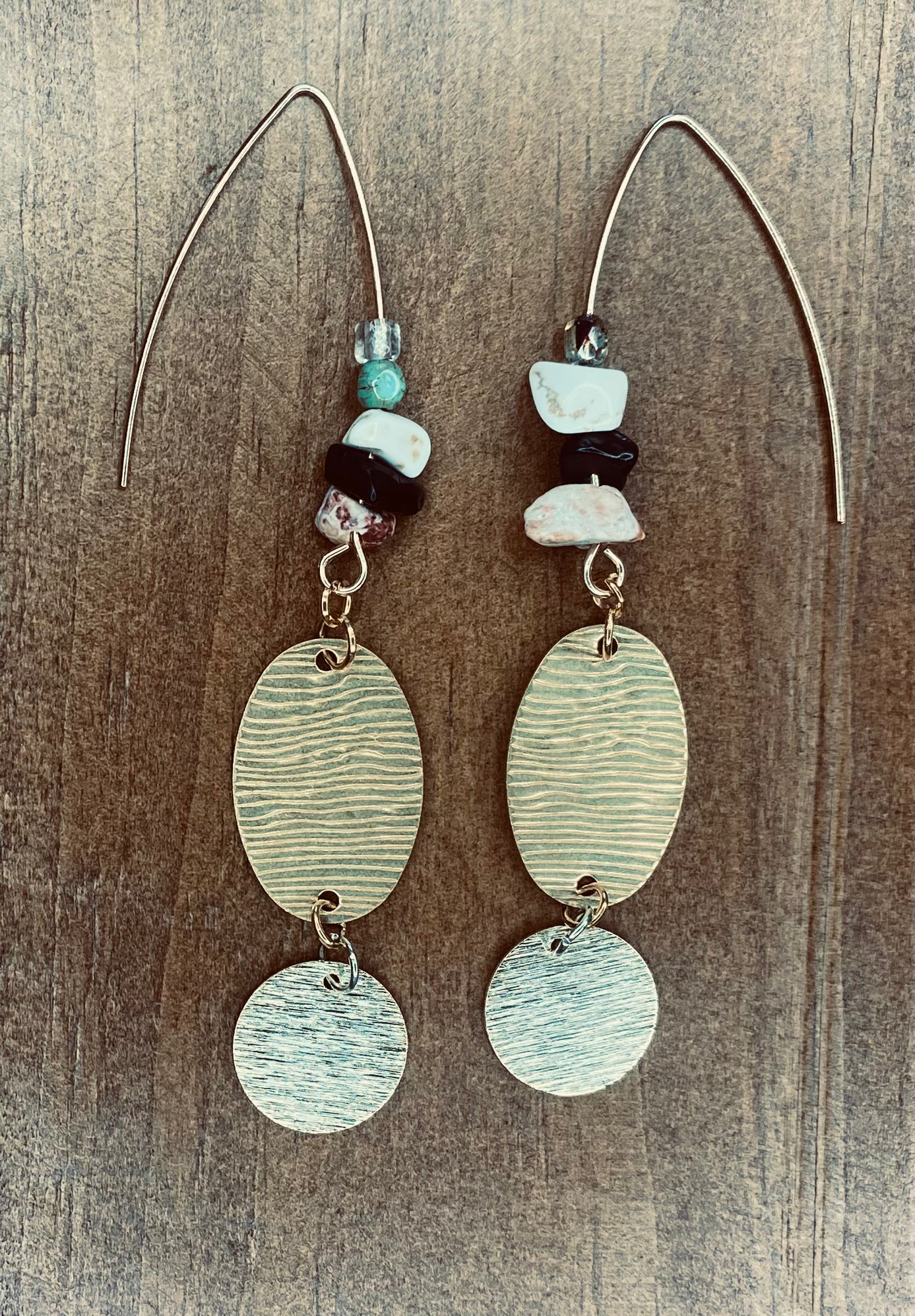 Quartz & Obsidian Mixed-Metal Earrings