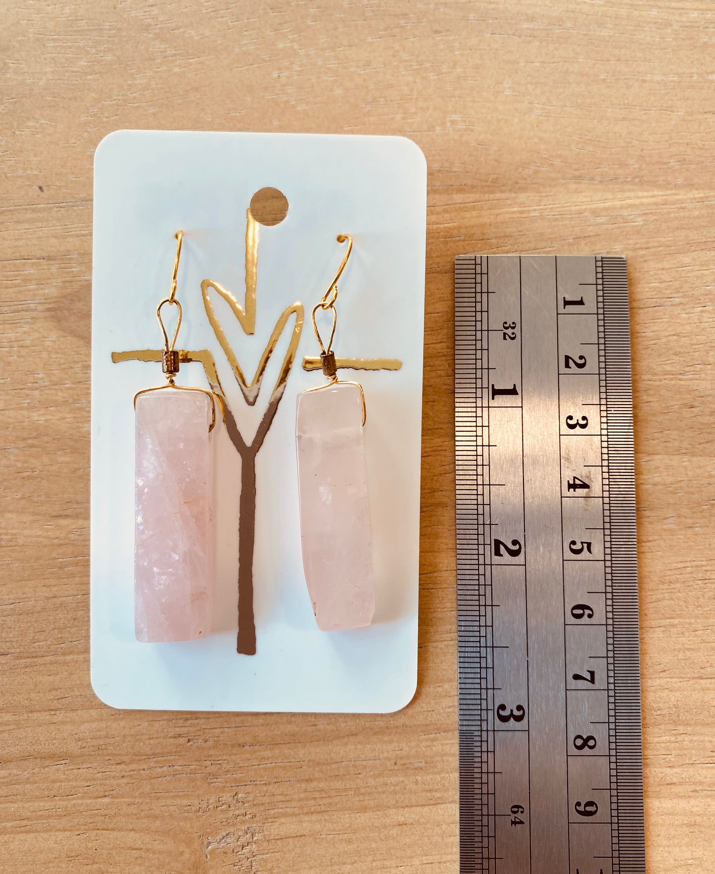 Rose Quartz dangle earring
