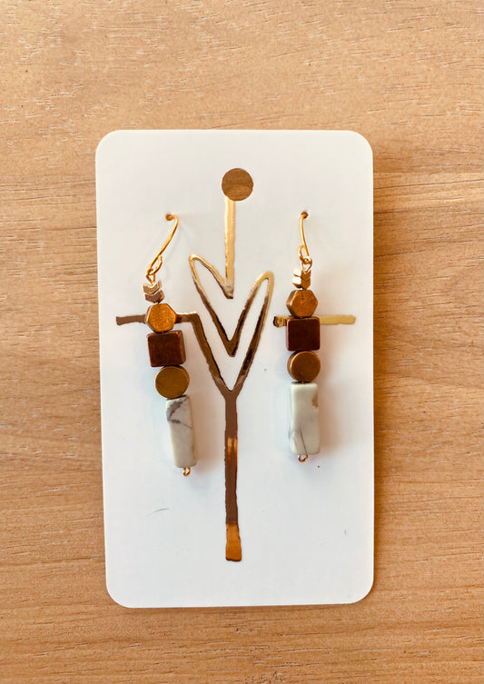 Marble & Geo Gold Accented Earring