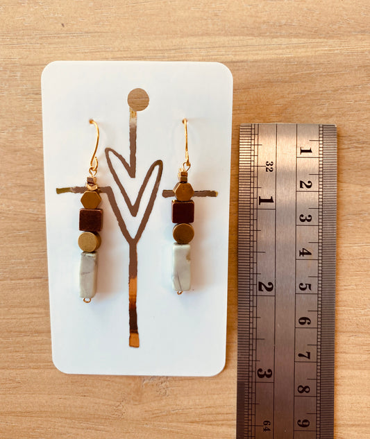 Marble & Geo Gold Accented Earring