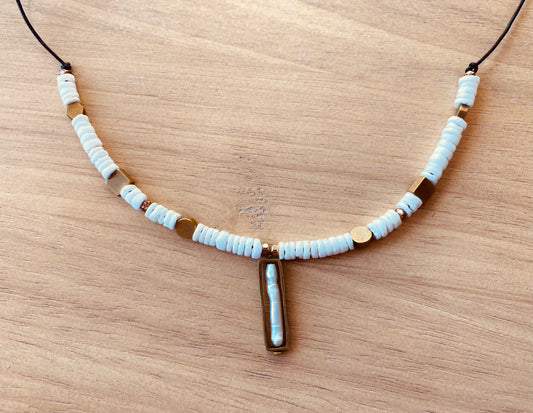 Puka Shell & Mother of Pearl Necklace