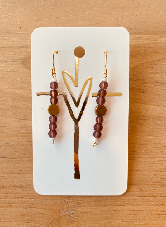 Purple beads & Geo Gold beads