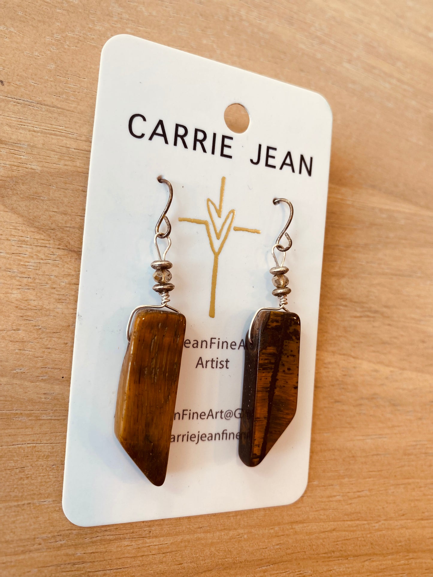 Tigers eye stone earrings