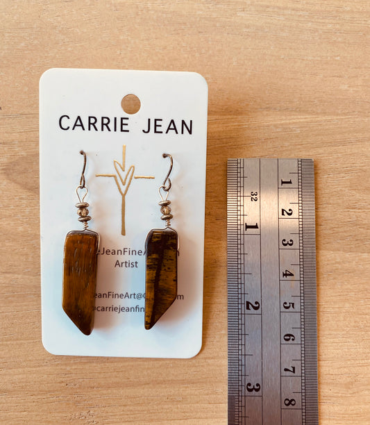 Tigers eye stone earrings