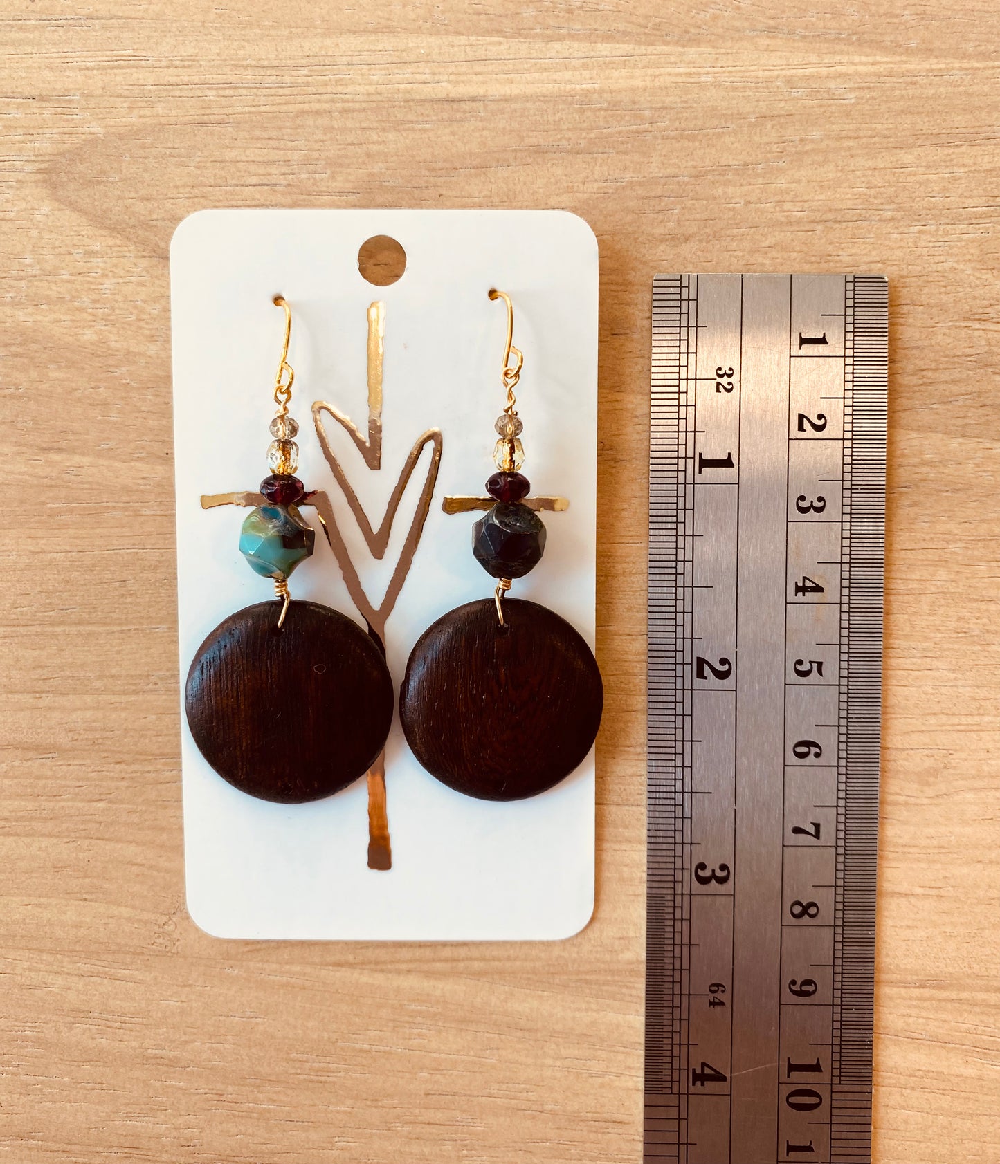Wood & beaded earring