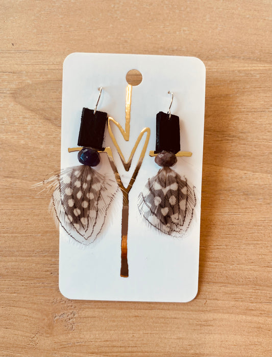 Feather & Leather Earrings
