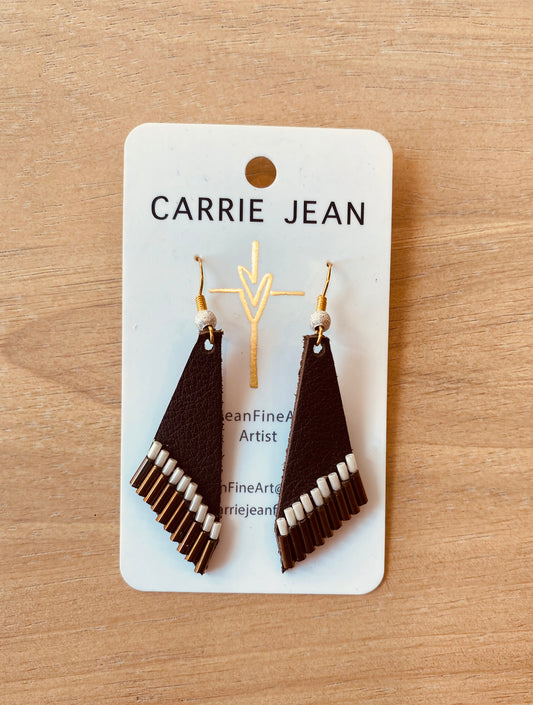 Leather & Beaded Earrings