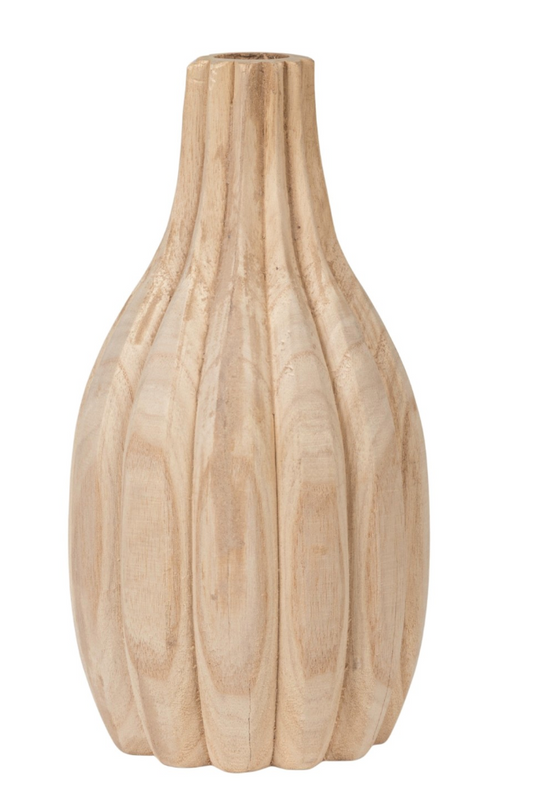 Fluted Wood Bud Vase