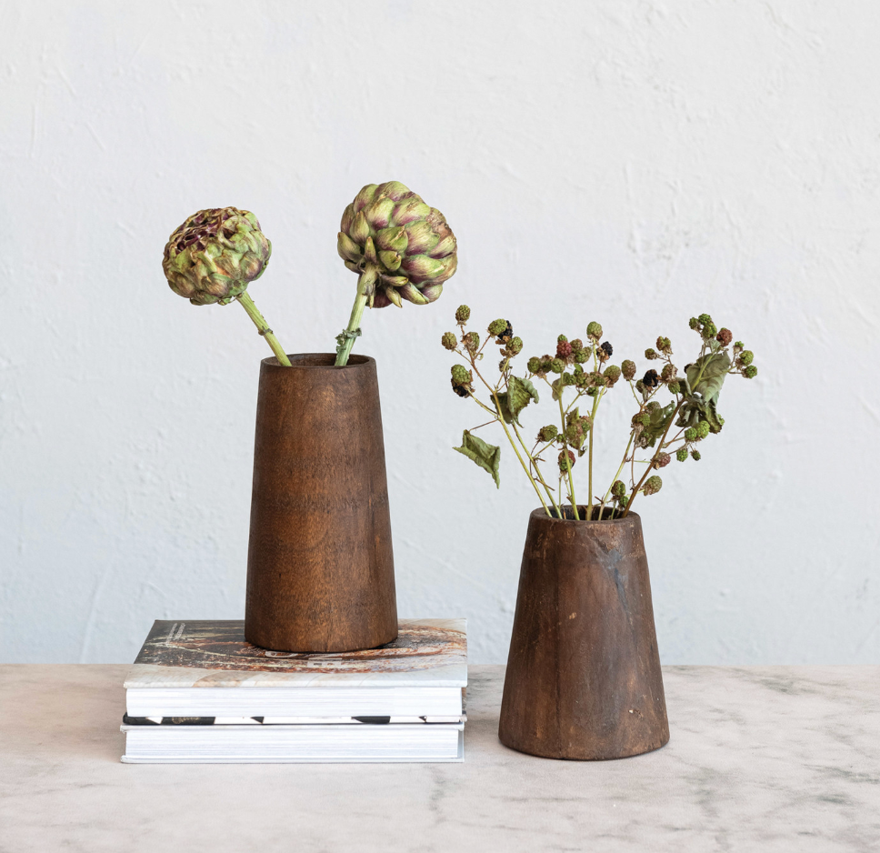 Grand Rustic Wood Decor Vases