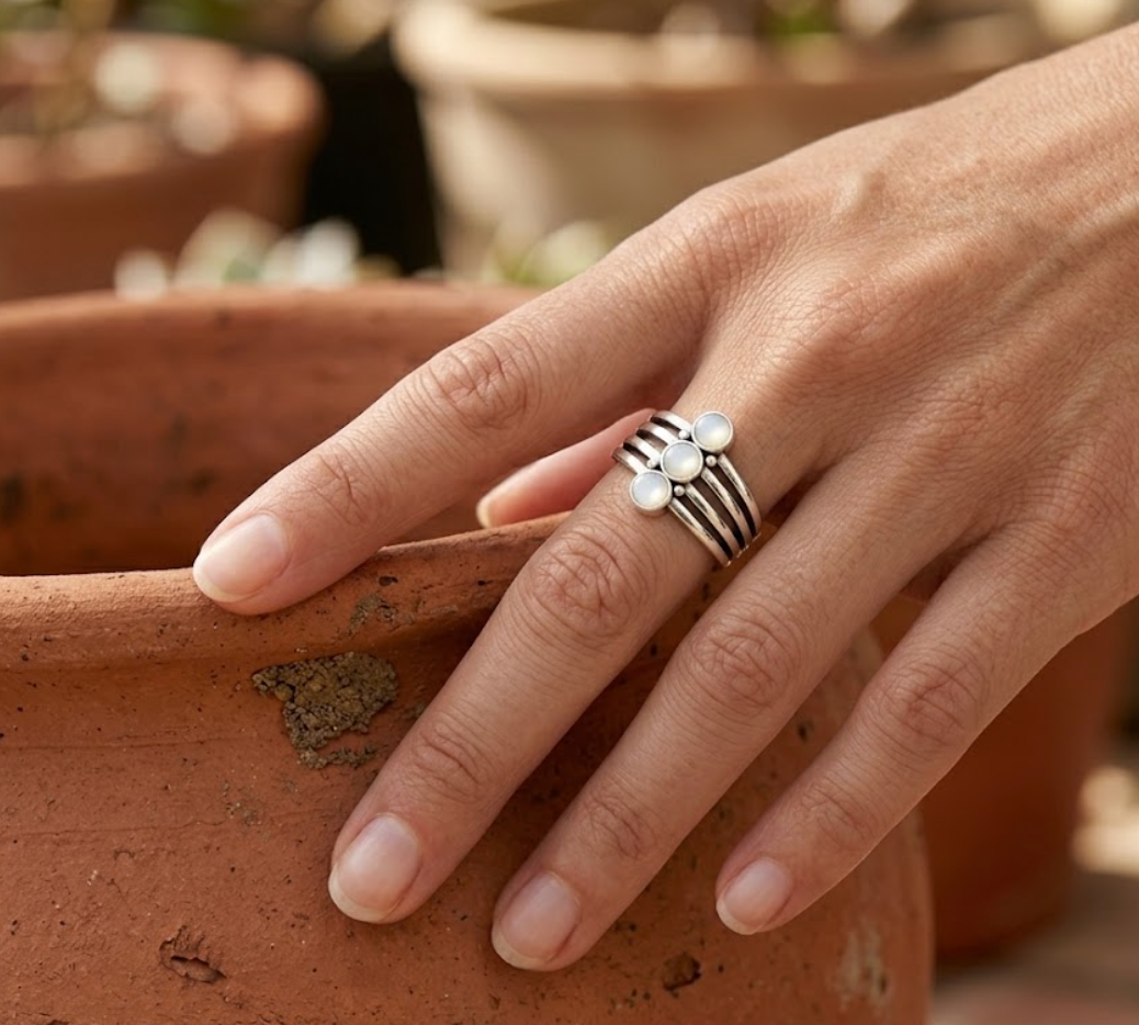 Aspen Ridge Trio Moonstone Ring