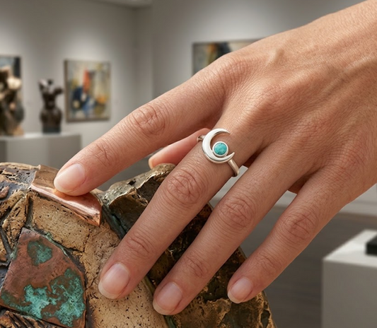 Alpine Solstice Crescent Turquoise Ring