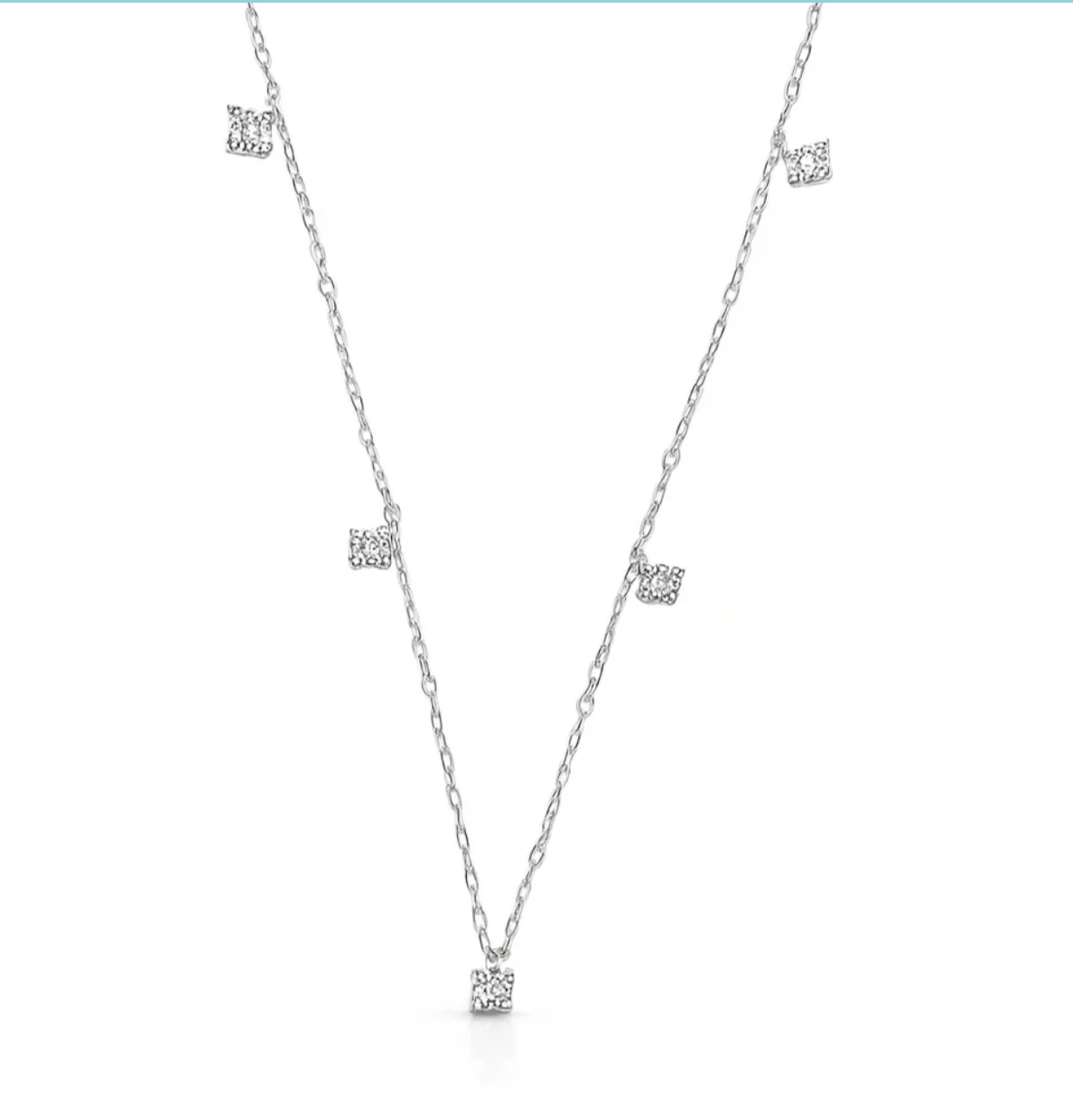Sterling Silver Polished Clear CZ Necklace