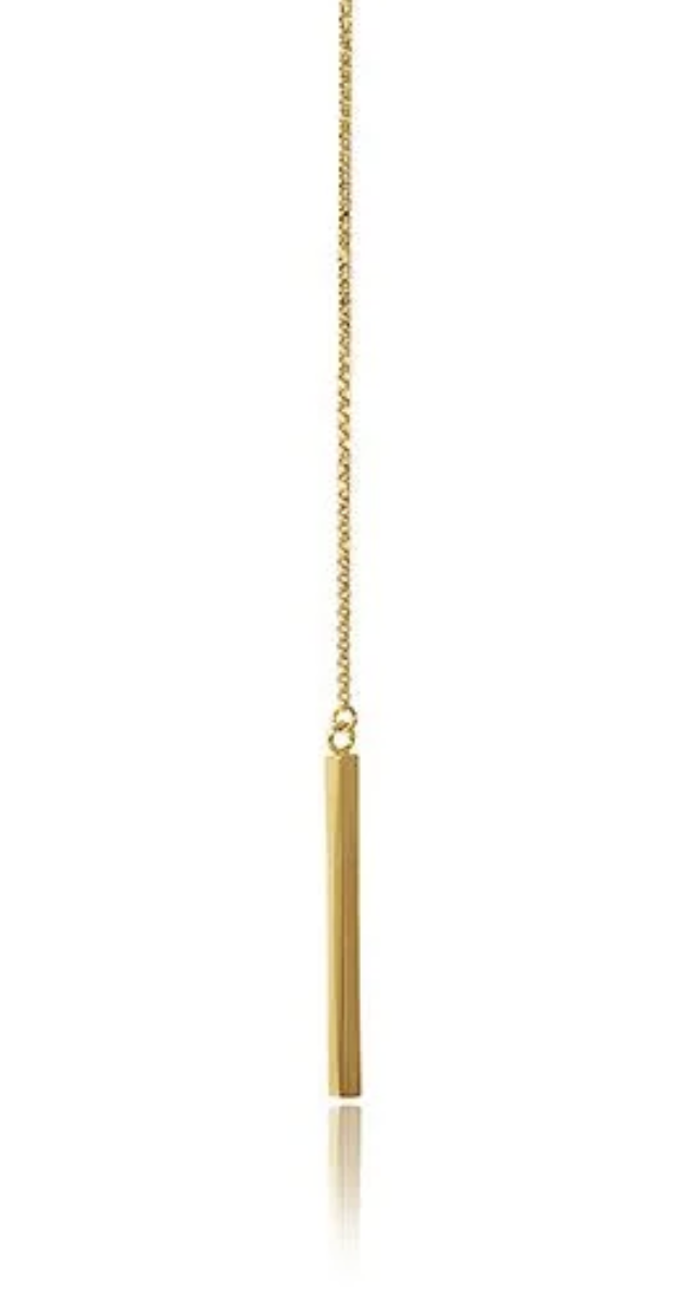 Gold Plated Sterling Silver Lariat Necklace with Adjustable Length of 20-22 inches