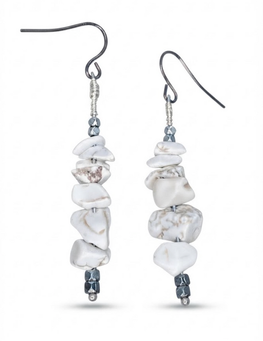 Winter Frost Howlite Dangles