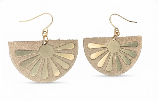 Golden Sunburst Leather Dangles