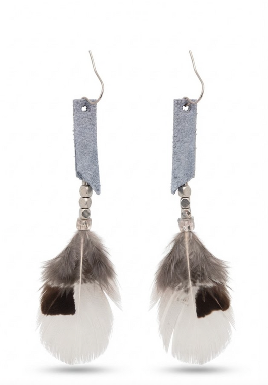 Frostwing Suede & Feather Dangles