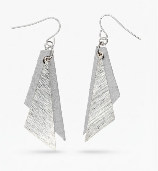 Chilled Crystal & Leather Wedge Dangles