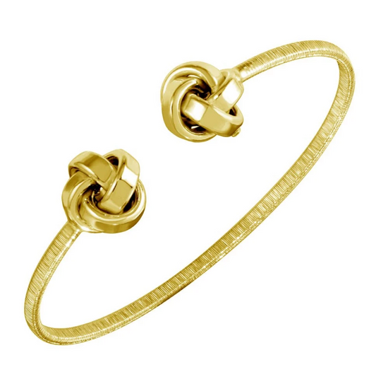 Sterling Silver Gold Plated Knot Cuff Bracelets