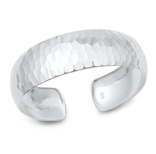 Sterling Silver Hammered Plain Bangle Bracelet