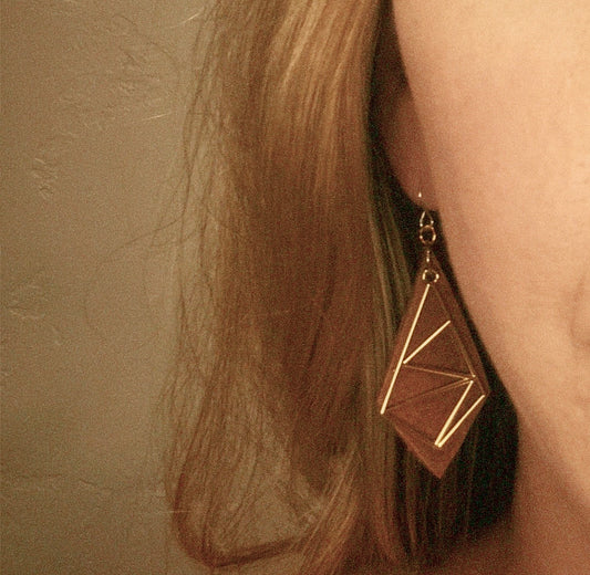 Geometric Prism Leather Dangles